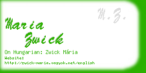 maria zwick business card